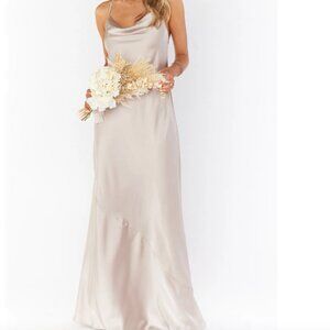 Show Me Your Mumu Tuscany Maxi Slip Dress in Show Me The Ring Luxe Satin - XXS